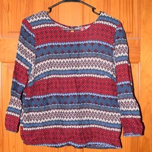 Red white blue blouse